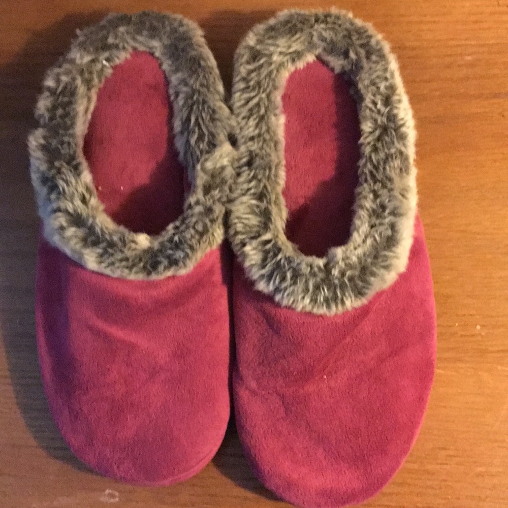 Dearfoams Fur-Lined Slippers Red XL